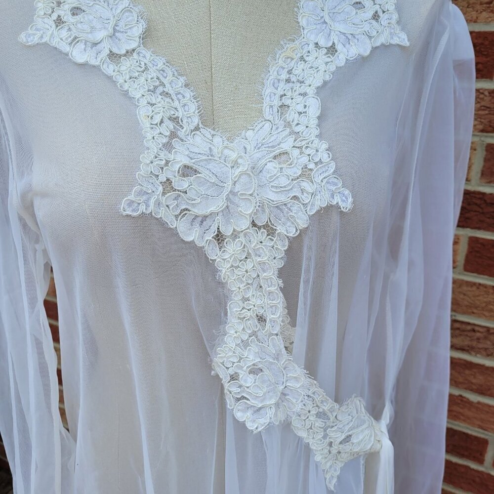 Vintage Victoria's Secret Gold Label Sheer Robe Night Gown Women's Size Medium - Picture 3 of 13